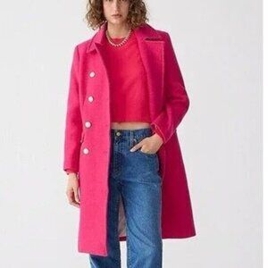 NWT J. Crew  Italian  Stadium Cloth Nello Gori Wool  double breasted coat Sz 8